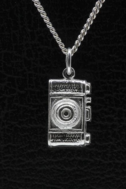 Zilveren Fototoestel ketting hanger - groot