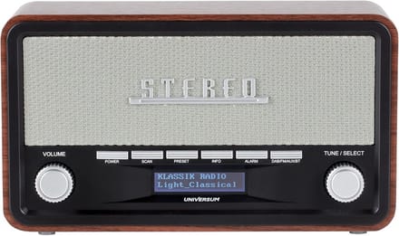 Tafelradio DAB+ - Digitale radio - Muziek luisteren - Bluetooth streaming - 113 mm speaker - Bruin