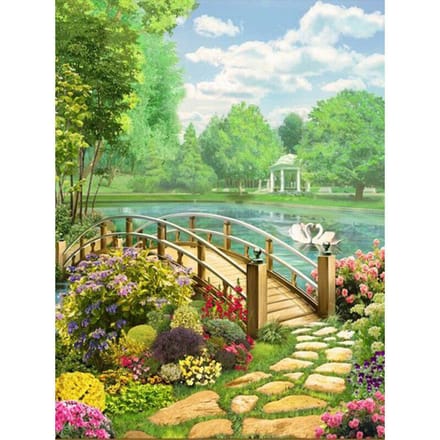 Peinture au Diamant Paysage Arbre Perçage Complet Mosaïque Diamant Strass Image Point 20X30CM beige