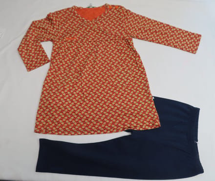 Ensemble - Meisje - Jurk + legging - Oranje / marine - 2 jaar 92