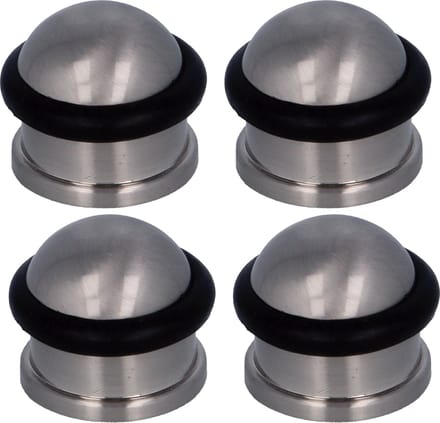 AMIG Deurstopper/deurbuffer - 4x - D30mm - inclusief schroeven - mat zilver