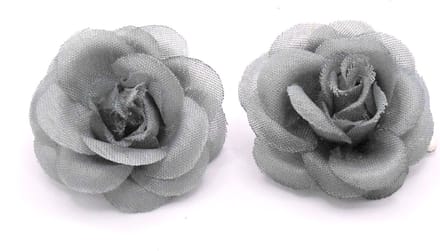 2 roosjes klein met duckklem grijs