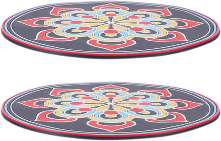 Klankschaal Kussens - Meditatie Matjes - Rustgevend Geluid - Antislip Basis - 16.5 cm Rond - Meerkleurig