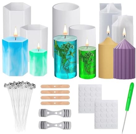 Kaarsvormen voor doe-het-zelf - Bubble kaarsen gietset - 6 silicone kaarsvormen