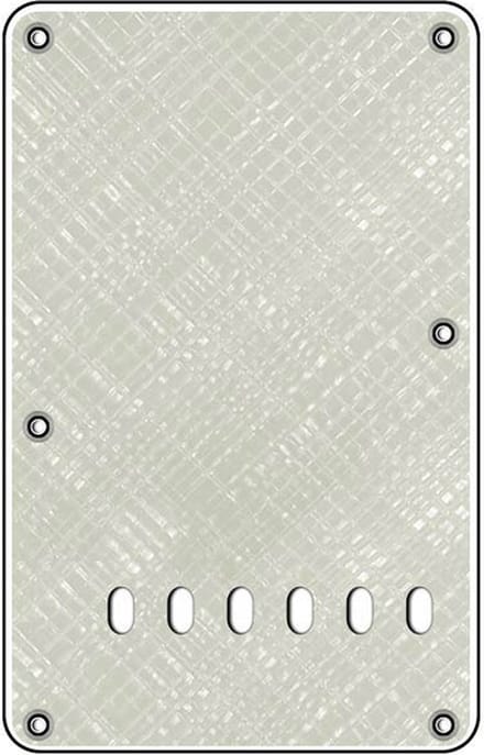 Boston BP-413-PWW back plate, string spacing 11,2mm, 4 ply, standard Stallion, 86x138mm, pearl white webbing
