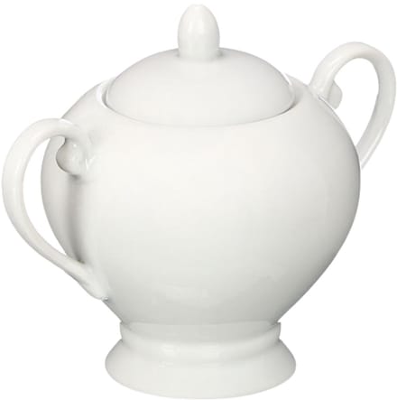 Vessia Suikerpot Versailles - porselein - wit - 10 x 12 cm - luxe uitvoering - 380 ml