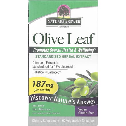 Nature'S Answer, Olijfblad, 187mg, 60 Vegetarische Capsules