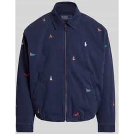 regular fit blouson van puur katoen met borduursels