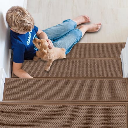 Famanu - trapmat, 20 cm x 76 cm, 4 stuks, antislip with reusable klevend