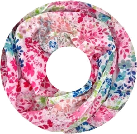 Dunne Colsjaal - Print - Roze/Fuchsia - 80 x 50 cm (20236#)