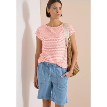 Shirt met boothals en strepen