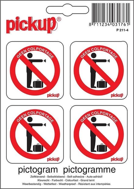 Pickup Mini Pictogram 4,7x4,7 cm - Geen colportage