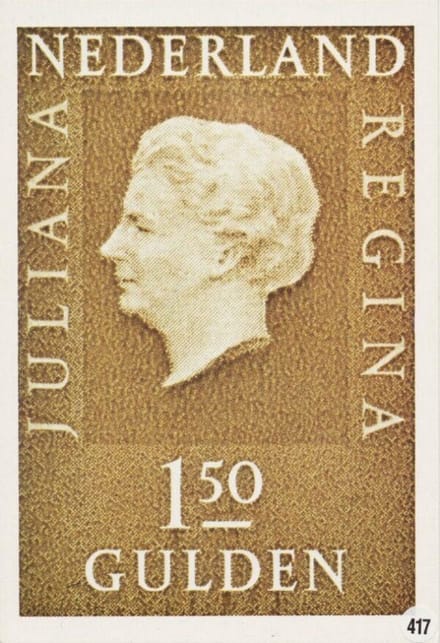Briefkaart met afbeelding Juliana Regina postzegel