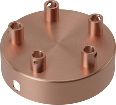 Calex plafondkap 5 snoeren - Ø10 cm - metaal - koper mat - rond