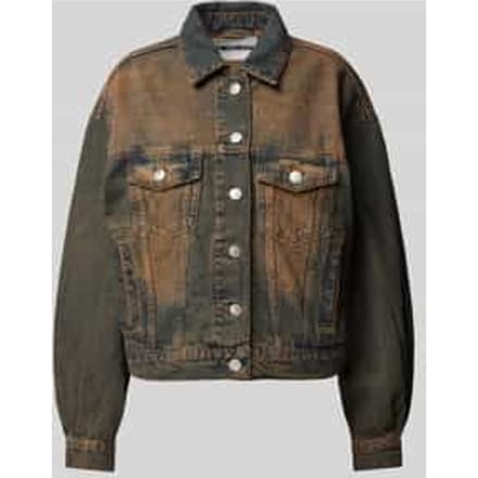 Jeansjack met platte kraag