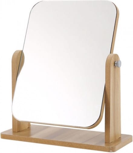 Houten staande make-up spiegel 25x22x12 cm