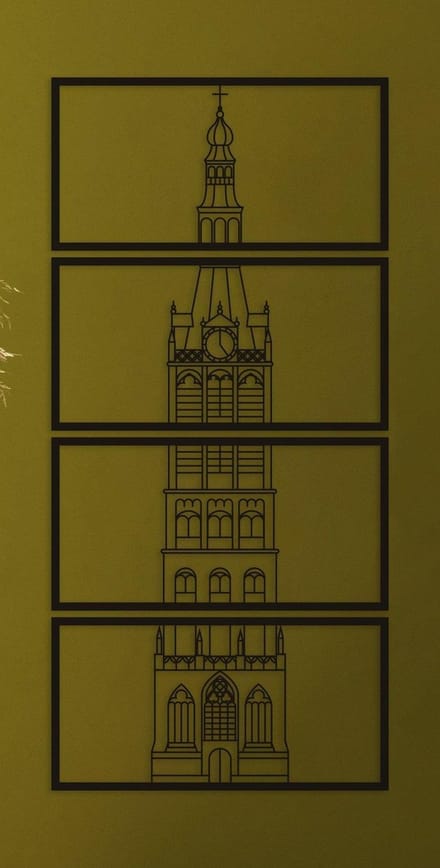 Wanddecoratie | Sint-Janstoren Den Bosch - L (50x105cm)