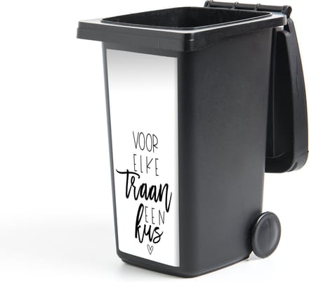Container sticker Get well soon - Quotes - Zwart - Kus - 44x98 cm - Kliko sticker