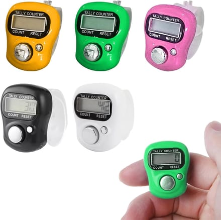 Digitale Vingertellers - Mini Clickers - Handig Tellen - Verstelbare Ringband - 5 Stuks - Multicolor
