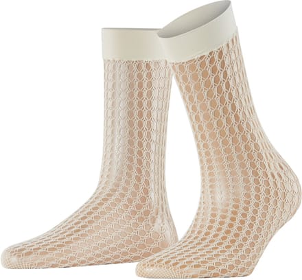 FALKE Wicker Game transparent materiaal transparent Sokken dames wit - maat ONESIZE