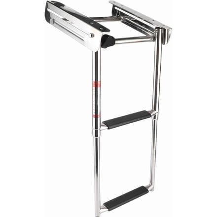 Marine Dekladder Telescopisch 2-Treden Boot Zwemplatform Trap Roestvrij Staal W Vast Touw gray