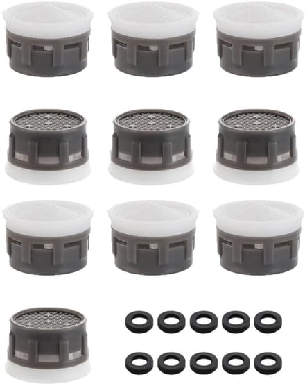 Kraanbeluchter set - waterbesparend - 10 stuks - zwart - kunststof