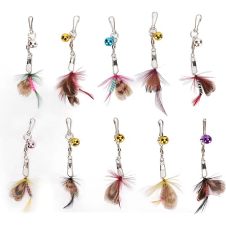 10 Pièces Plume de Rechange pour Baguette Teaser pour Chat Mignon Insecte Volant Attrayant Accessoires de Jouet Baguette pour Chat white