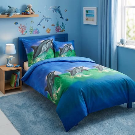 Dreamhouse Dekbedovertrekset Kinderdekbedovertrek Dolfijn - 140x200/220 cm