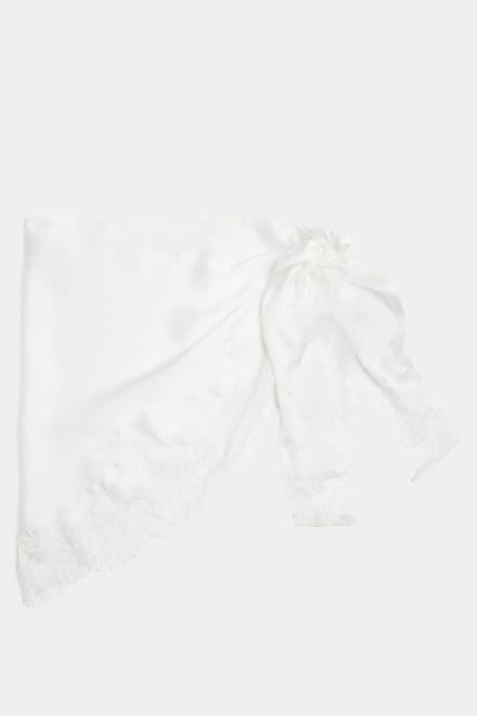 Yours Witte Kanten Satijnen Sjaal Size One Size