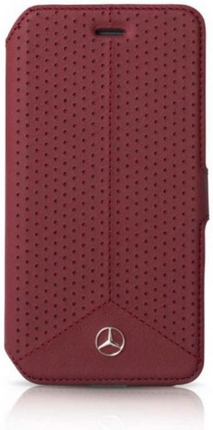 Mercedes-Benz Leather Pure Line Perforated Book Case - Geschikt voor Apple iPhone 6/6S Plus (5.5") - Rood
