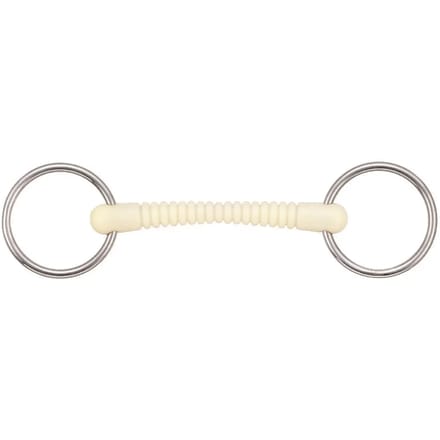 2-rings bit voor recht afneembaar paard Soyo Happy mouth "ribbeb"