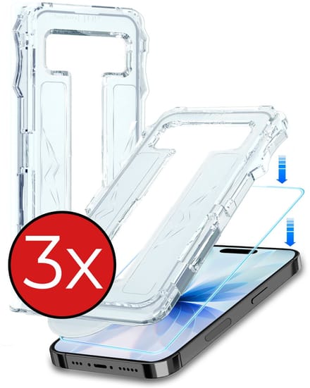 Screenprotector - 3 Stuks - Geschikt voor Apple iPhone 17 - Met Installatie Kit - Beschermglas - Gehard Glas - Tempered Glass - Screen Protector