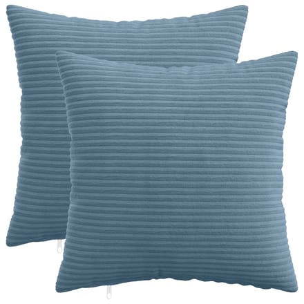vidaXL - Kussensloop - 2 - pcs - HEERLEN - Blauw - 30 - x - 30 - cm - corduroy