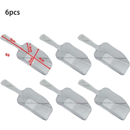 6 STUKS Mini Plastic IJsscheppen IJsscheppen IJsschep Voor Verjaardagsfeest Bruiloft Dessertscheppen Graan Bloem Multifunctionele Schep white