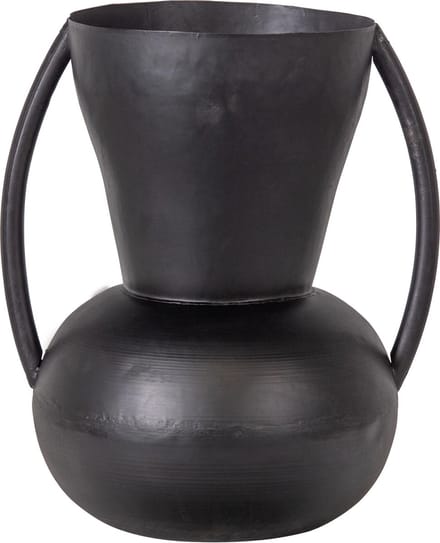 WOOOD Exclusive Siep Vaas - Metaal - Zwart - 44x35x30