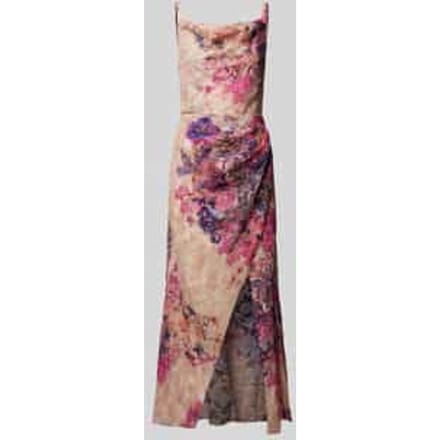 Avondjurk in wikkellook met bloemenmotief