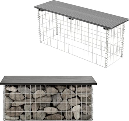 HKC tuinbank steenkorf 100x30x45 cm grijs