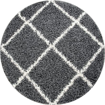 Shaggy tapijt Kalea antraciet 200 cm rond