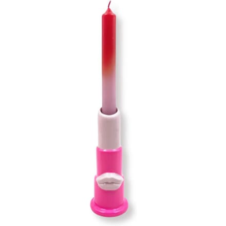 House Vitamin Candle holder lipstick ceramics pink 5x5x15cm