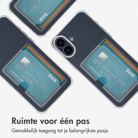 imoshion Softcase Backcover met pasjeshouder voor de Apple iPhone 16 - Transparant