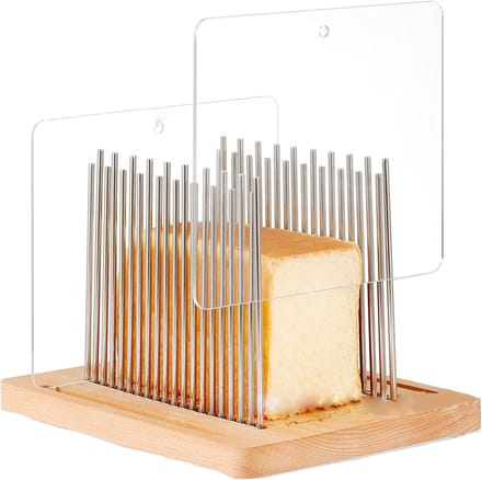Broodsnijmachine - Broodsnijhulp - Zelf brood snijden - Verstelbare dikte - Compact opvouwbaar - Bruin