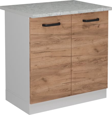Vicco R-Line Wastafelkast – 80 cm WB Marmer Krachtige eik goud