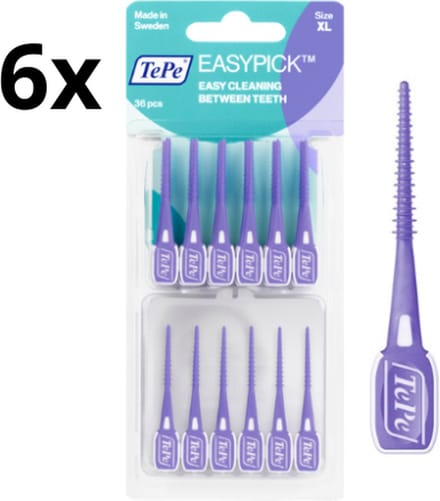 Tepe Easypick Paars XL - 6 x 36 Stuks - Voordeelverpakking