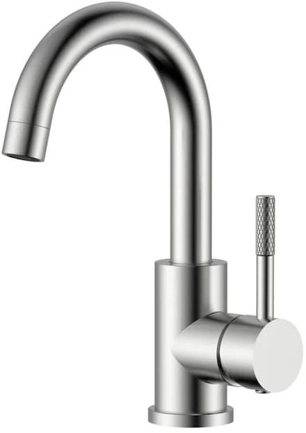 DutchLine - Round S-Grip Wastafelkraan – Geborsteld staal
