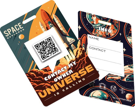 DynaTag Bagagelabel Kofferlabel met QR-code - Space Traveler