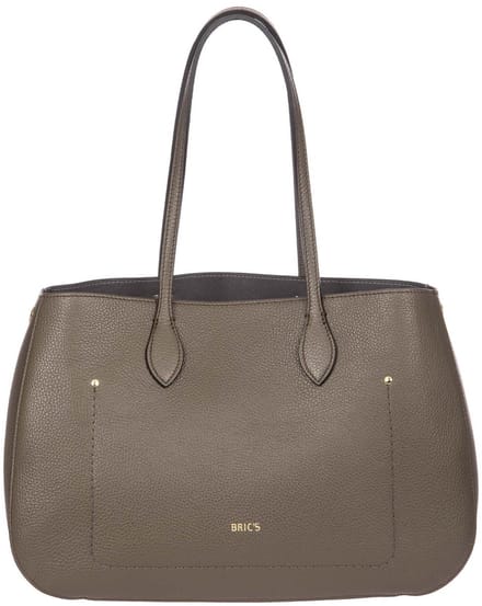 BRIC'S Leren schoudertas Gondola Lavanda Bag Swamp Taupe