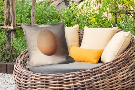 Sierkussen Buiten - Ei - Beige - Ovaal - Egaal - 60x60 cm - Weerbestendig