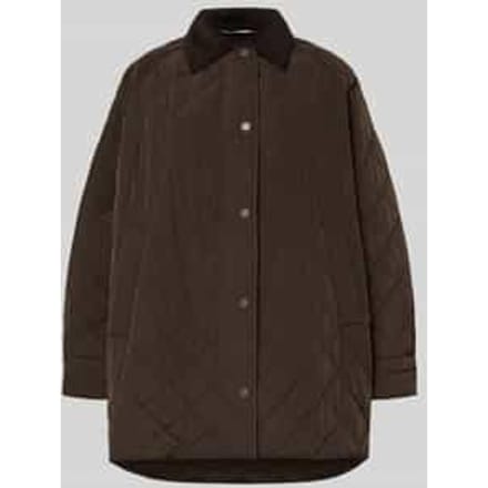 Oversized lange gewatteerde jas met corduroy kraag, model 'PEPATO'