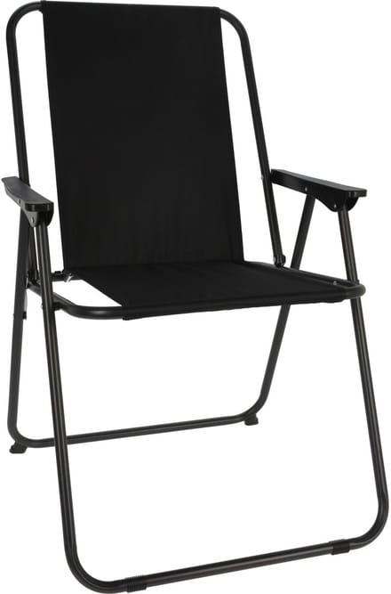 Redcliffs Klapstoel unica - zwart - opvouwbaar - 75 x 38 cm - metaal/polyester - campingstoel/tuinstoel