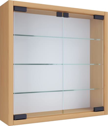 Houten glazen wandvitrine Wandvitrine Verzamelvitrine Mandosa S